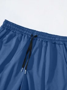 Manfinity Homme Men's Casual Slogan Print Drawstring Waist Shorts - Multicolor - View 5