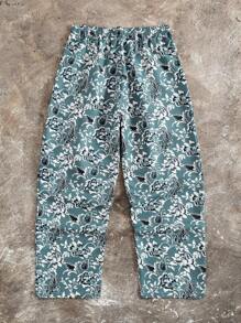 Manfinity Hypemode Men's Casual Floral All-Over Print Drawstring Waist Pants