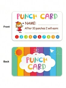 50 张打孔卡、我的课堂奖励卡、学生和家庭行为激励装饰、可爱激励卡、创意礼物、派对用品、艺术和工艺装饰礼物、美学家居装饰、教室、学生礼物、女孩礼物、教室配件 - 白色 - 查看 5