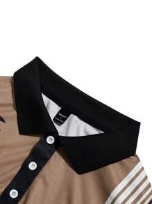 Manfinity RSRT Áo thun polo tay ngắn kẻ sọc cỡ lớn dành cho nam đi làm thường ngày - Nhiều màu - Xem 5