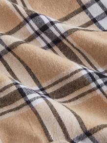 SHEIN MOD 大码复古格子不对称下摆半身裙 - 彩色 - 查看 4