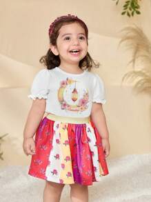 2pcs/Set Baby Girl Outfit - Multicolor - View 6