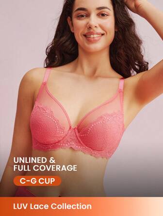 Luvlette シースルーブラジャー 34D セクシー レースブラジャー シースルー ブラ＆ショーツセット 3
