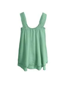 INAWLY 女士雪纺蕾丝宽松背心 - 綠色 - 查看 2