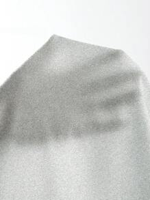 VARSITIE 女士纯色圆领蝙蝠袖镂空宽松休闲运动 T 恤 - 淺灰色 - 查看 8