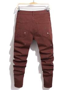 Manfinity LEGND Quần Jeans Denim Thường Ngày Túi Trước Đơn Giản Cho Nam - Màu Đỏ Sâu - Xem 2