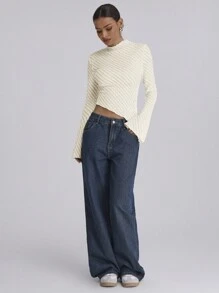 Forever 21 Bell Sleeve Top Fall Winter Women Outfits Street Wear Women White Top - Apricot - View 4