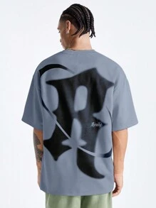 Manfinity VCAY Camiseta con estampado en inglés para hombre, adecuada para el verano