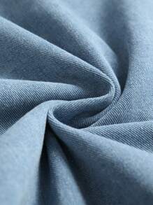 Manfinity Homme Men's Casual Washed Long Sleeve Denim Shirt - Blue - View 3