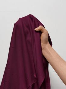 SHEIN Privé 大码纯色圆领短袖简约 T 恤，休闲日常穿着 - 紫色 - 查看 7