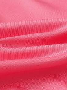 SHEIN Playful Pals 2 件套女婴幼儿 0-3 岁优雅休闲度假日常外出蝴蝶结装饰盖袖上衣和松紧腰短裤套装，适合户外