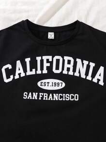 SHEIN 3 件套：青少年女孩宽松短款 T 恤，带有休闲日常百搭字母印花，买 1 送 2 - 彩色 - 查看 6