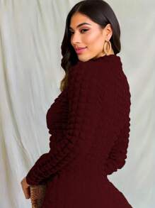 INAWLY Women's Solid Color Front Zipper Long Sleeve Simple Casual Jumpsuit - Brown - View 3