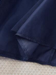 Tween Girls Casual Minimalist Everyday Dress - Navy Blue - View 4