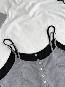 2 Peças Conjunto de Pijama Macaquinho Plus Size com Alças Caneladas