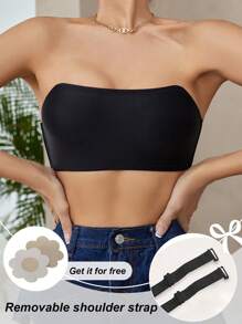 3 件装女士无肩带无线吊带文胸，带侧扣，包括常规肩带和隐形肩带