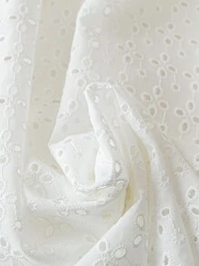 SHEIN LUNE Plus Size U-Neck Ruffle Sleeve A-Line Casual Dress,Sun Dress - White - View 3