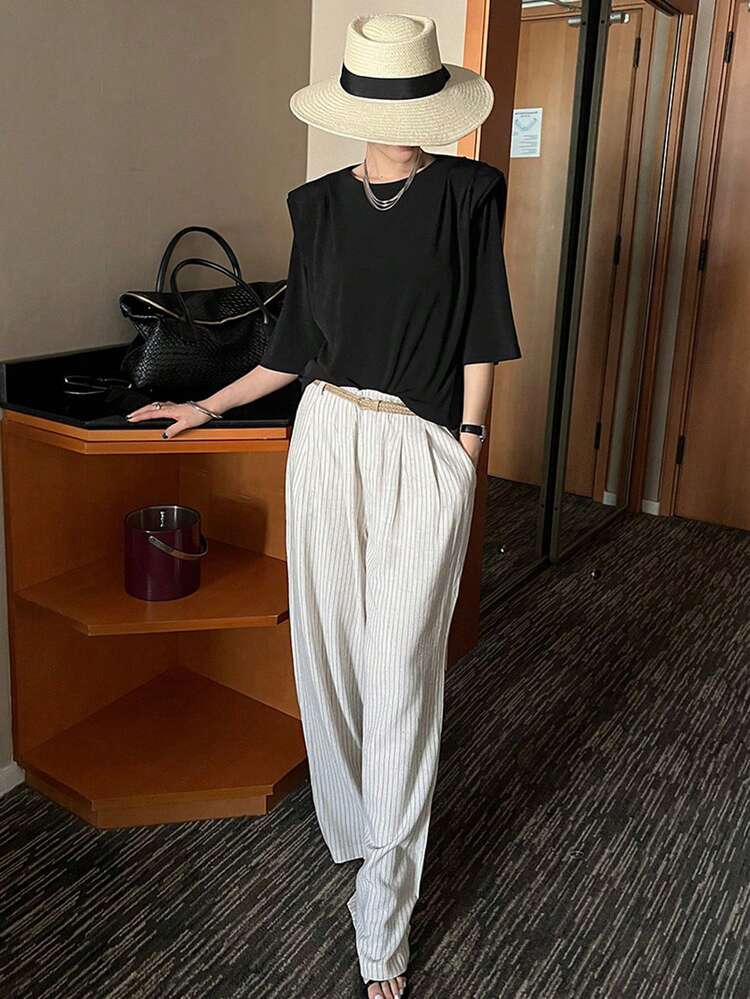 Women's Striped Loose Maxi Palazzo Pants
