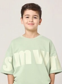 SUMWON 青少年夏季两件套运动套装，包括休闲T恤和短裤，适合男孩春季度假穿着。 - 彩色 - 查看 5