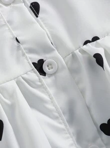 Elladie kids 2pcs/Set Young Girl Summer Fashionable Casual Dress Outfit, Wide Strap Vest + Cap Sleeve Collared Shirt Dress Summer Holiday - White - View 5