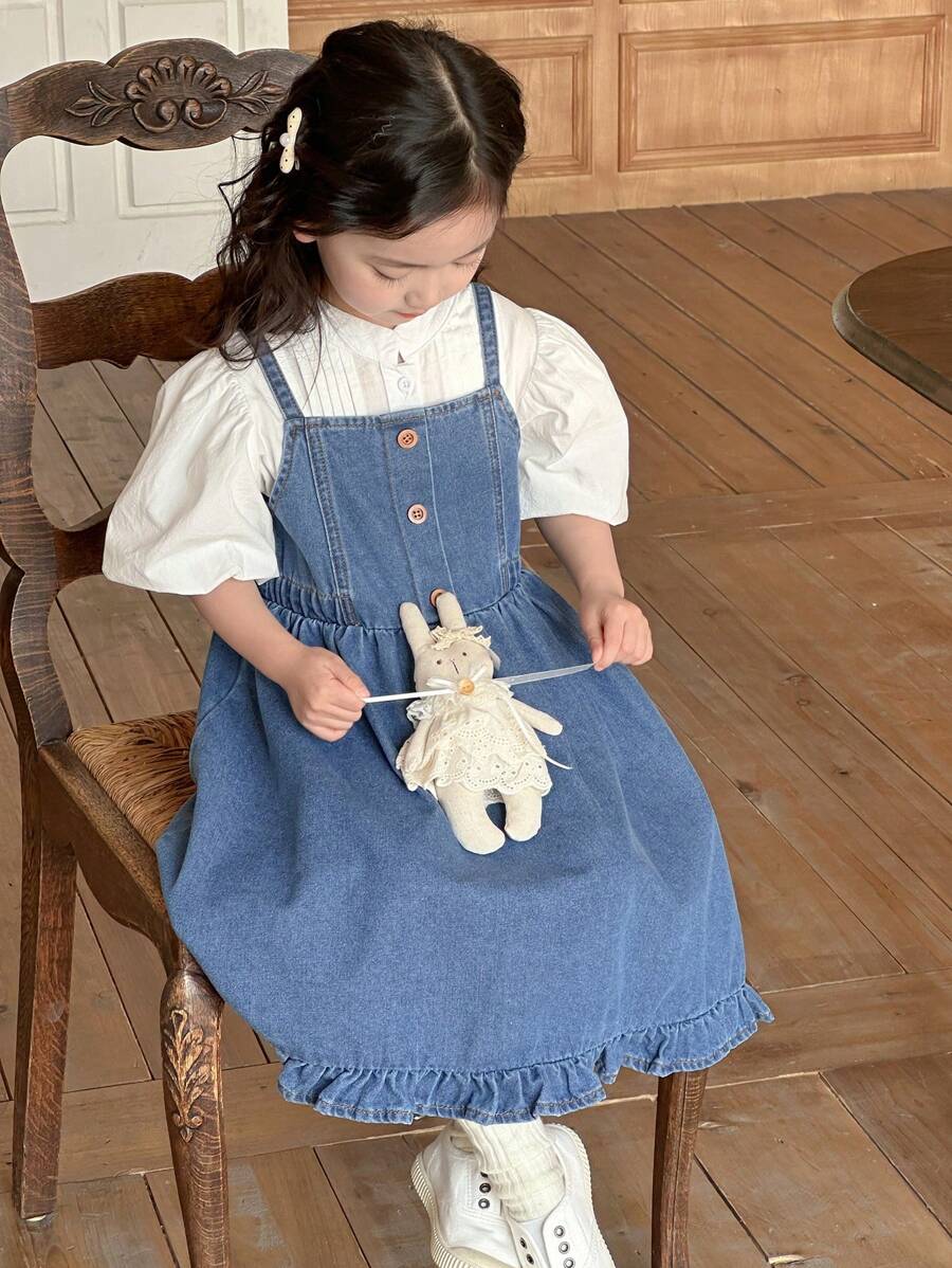 Dazy Kids Young Girls Denim Dress,Girls Summer Outfits - Blue - View 1