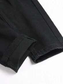 Manfinity LEGND Heren jeans met knoopsluiting en versleten casual spijkerbroek, dagelijkse kleding