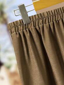 Lacomfia Elegant Floral Print Loose Retro Style 2 Pieces Set, Plus Size - Coffee Brown - View 5