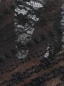 SHEIN VCAY Plus Size Women Front-Tie Vacation Blouse - Black - View 7