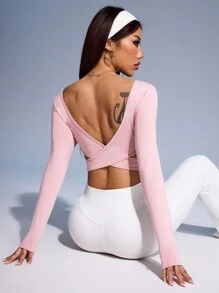 Slayoga Ombre Raglan Sleeve Crop Sports Teeworkout Tank Top