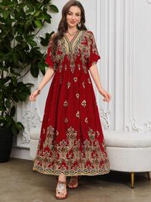 Lacomfia Casual & Elegant Vintage Floral Print Dress For Women