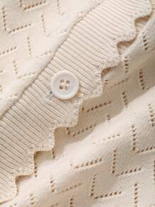 DAZY Young Girl Sleeveless Cardigan Sweater Set, Spring/Summer - White - View 8