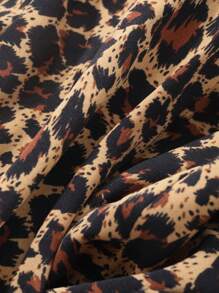 DAZY Robe en mousseline imprimé léopard élégante avec design de ceinturage à la taille pour femmes, imprimé guépard