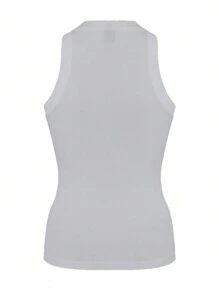 EMERY ROSE Women's Summer Solid Casual Slim Fit Tank Top - Light Grey - View 7