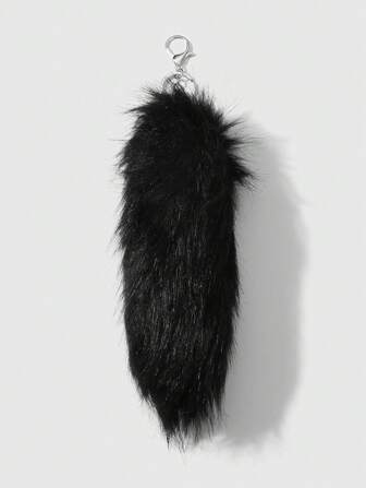 Grunge Punk 1pc Y2K Stylish Gothic Fluffy Faux Tail Keychain, Dark Aesthetic Accessory, Suitable For Women, Daily Wear Or Holiday Gift