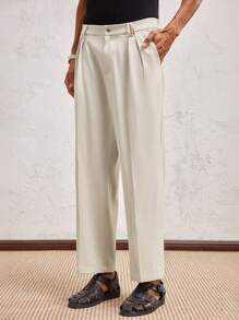 AKNOTIC Party Pantalones rectos de cintura media larga tejidos para hombres, adecuados para uso diario, primavera/verano, vacaciones, fiesta, combinación de pareja