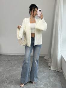 Pariaura Casual Oversized Cardigan Sweater For Women, High-Quality Unique Thick Knit Design, Suitable For Fall/Winter