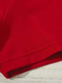 男童情人节休闲创意简约节日心形图案短袖T恤，基础款（2件单独出售） - 白色 - 查看 6