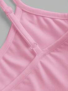 SHEIN EZwear 休闲简约粉色短款性感吊带背心，适合夏季 - 粉色 - 查看 4