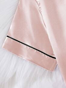 3pcs/Set Tween Girl Casual Outfit - Solid Color Linen Pants/Shorts & Short Sleeve Polo Shirt