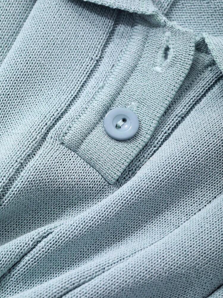 Young Boy Solid Color Casual Pullover Short-Sleeve Sweater