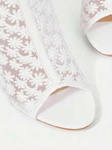 CUCCOO HITCHD Sandalias de tacón alto de encaje blanco con punta abierta para mujer, elegantes para ir al trabajo, citas, bodas, eventos formales