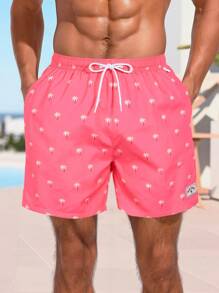 Surfspeed Men's Casual Simplistic Fashion Beach Shorts, Versatile Daily Wear - Hot Pink - View 3