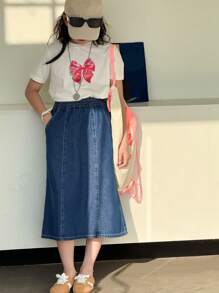 Dazy Kids Tween Girl Denim Skirt, Fall