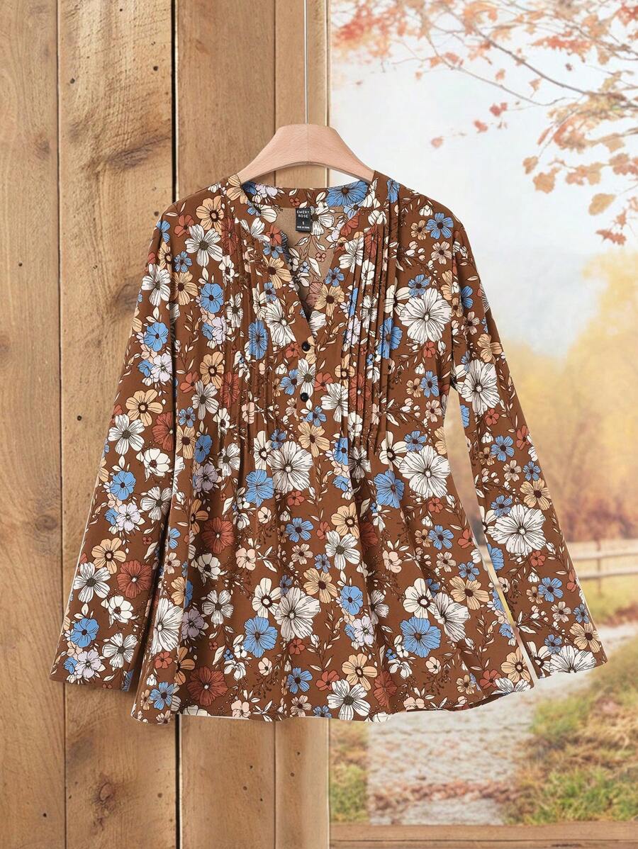 EMERY ROSE Women's Long Sleeve Tops, Spring Apparel - Multicolor - View 1