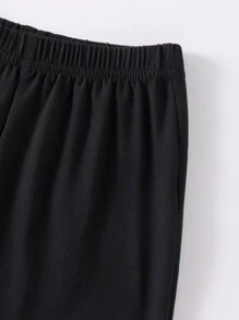 Elladie kids 2 件套年轻女孩休闲白色短袖蝴蝶结 T 恤搭配黑色喇叭裤，可爱活泼的夏季服装 - 白色 - 查看 6