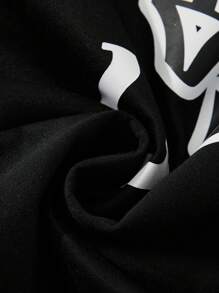 Aesthetic Post--Plus Size Men's Letter Print Front Tie Casual Shorts - Black - View 5