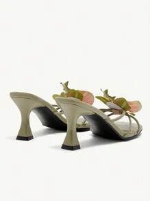 CUCCOO CHICEST Women's Red High Heel Floral 3D Sandals