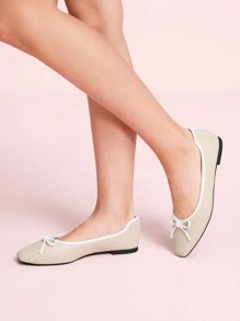 CUCCOO DOLLMOD Women's Simple Bow Decor Casual Round Toe Comfortable Flat Shoes Spring Shoes Spring Break Easter - Multicolor - View 2