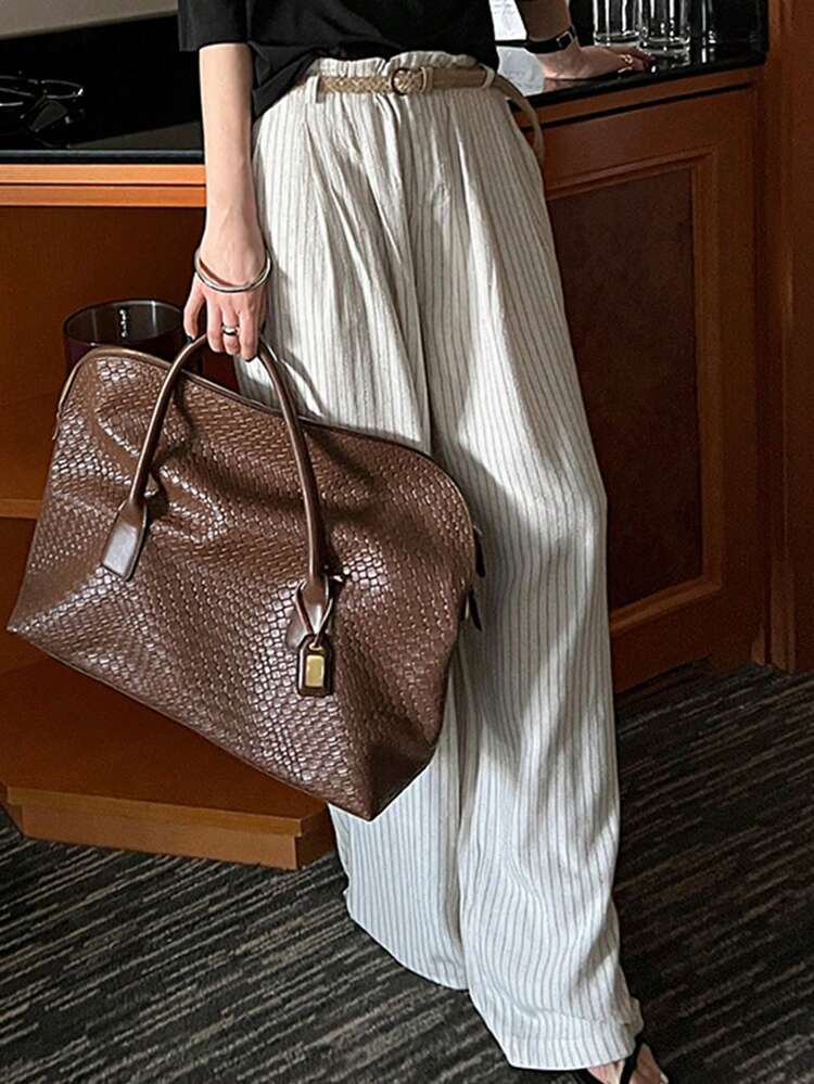 Women's Striped Loose Maxi Palazzo Pants