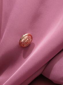 DAZY 2pcs Elegant & Sophisticated Blazer And Spaghetti Strap Dress Suit Set - Coral Pink - View 7